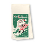 Surfing Santa 1949 Dish Towel