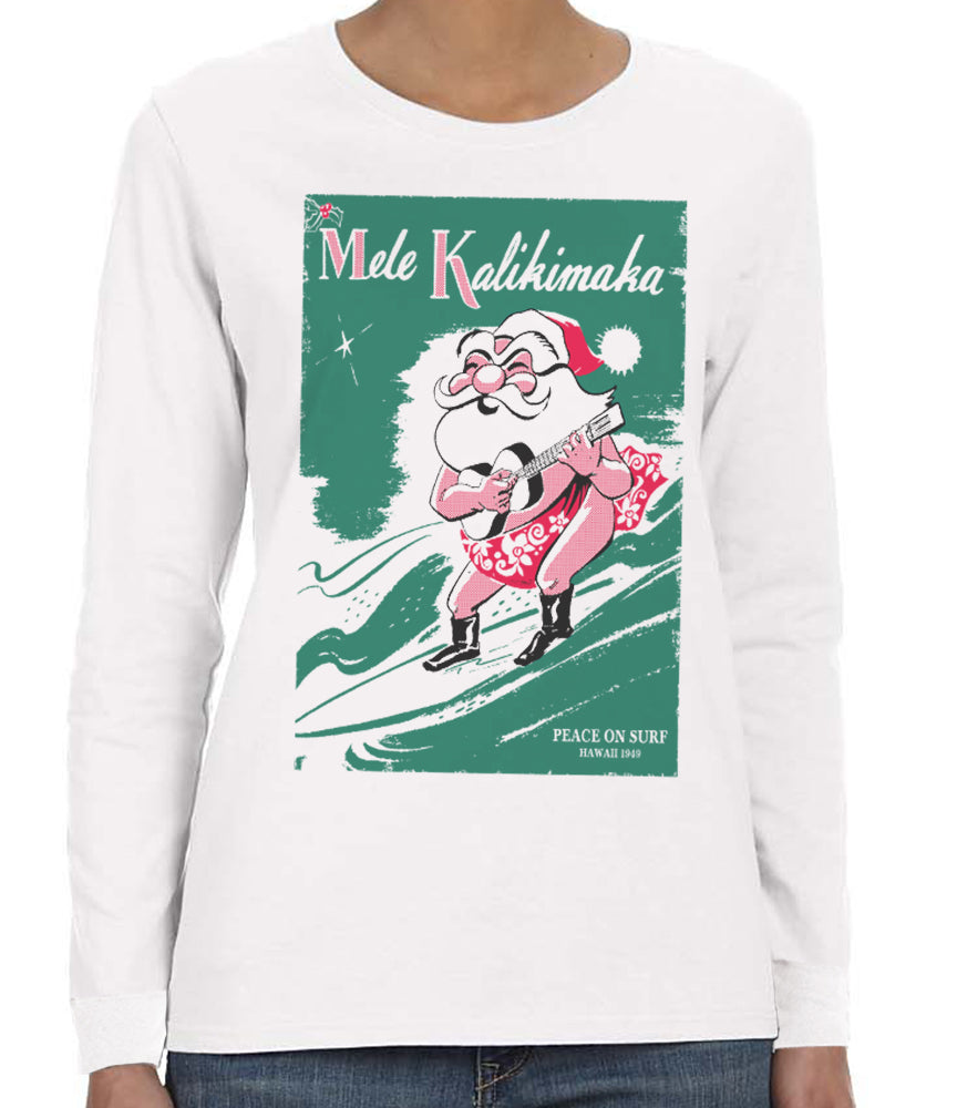 Surfing Santa 49 Long Sleeve T-Shirt