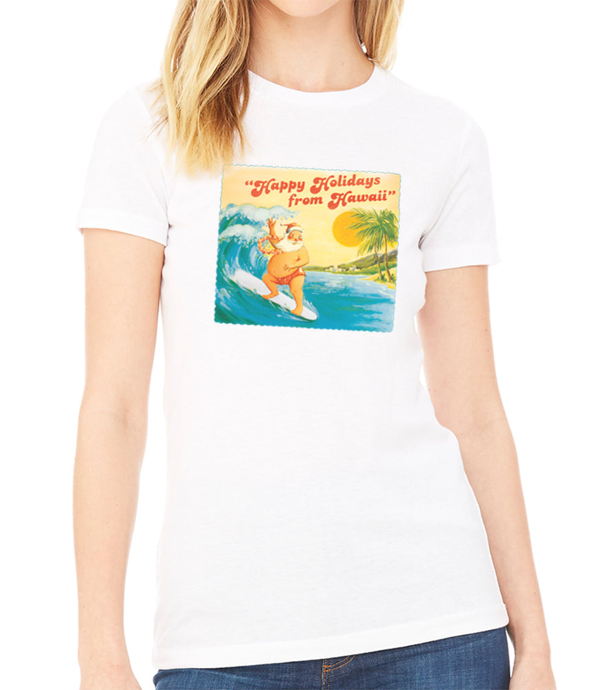 Surfing Santa Women's T-Shirt
