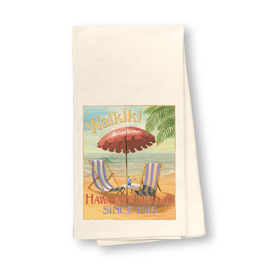 Waikiki Seaside Hotel Flour Sack Dish Towel