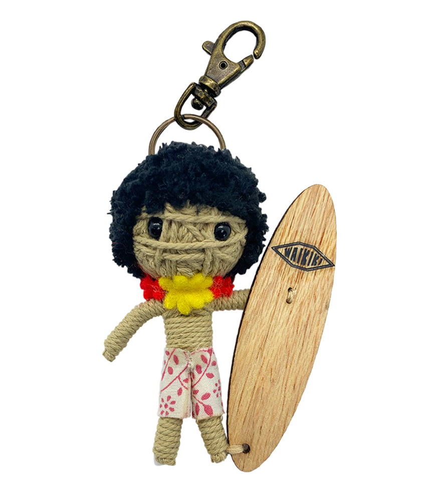 Waikiki Surfer String Doll Keychain
